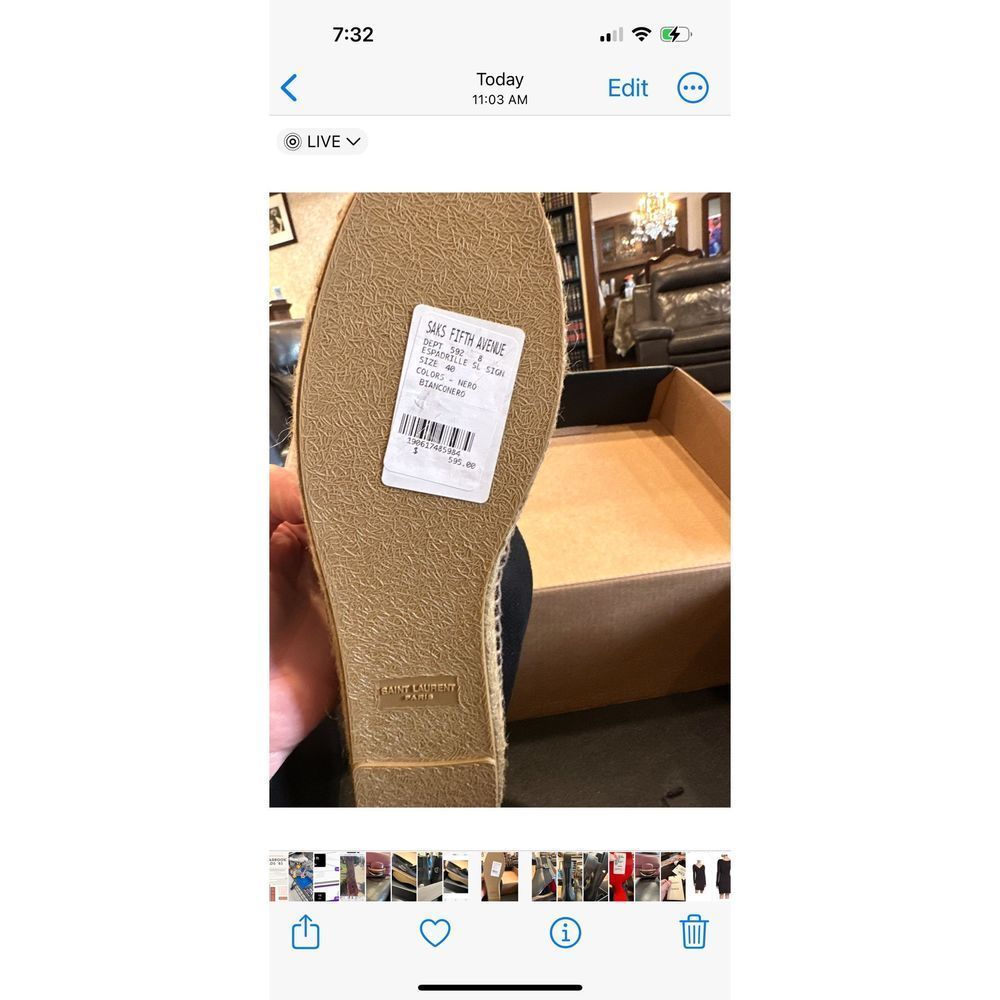 Saint Laurent Black Signature Espadrilles Size 40.5 (10.5) NIB - Picture 5 of 8